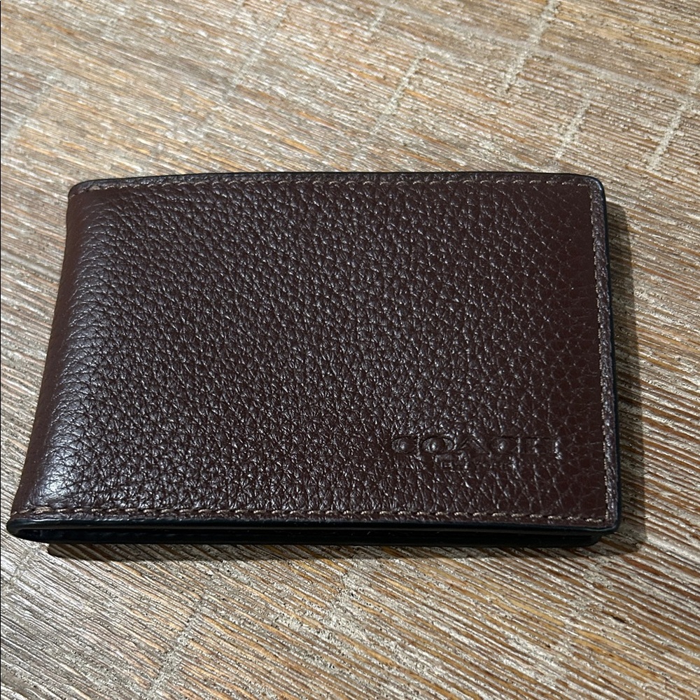 Coach Dark Brown Leather Card Holder